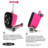 Micro Scooters pink suitcase scooter with LED wheels - British product