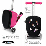 Micro Scooters pink suitcase scooter with LED wheels - British product