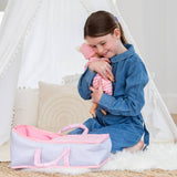 My First Tiny Treasures baby doll carry cot pink grey, UK version
