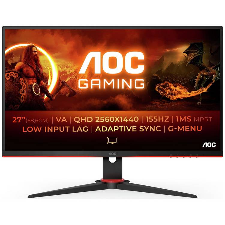 AOC Q27G2EBK 27-inch QHD gaming monitor, imported from the UK