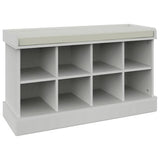 Kempton shoe bench in white finish with cushioned seat - British product