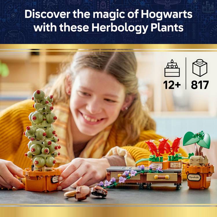 LEGO Harry Potter Herbology plants model kit box, UK version