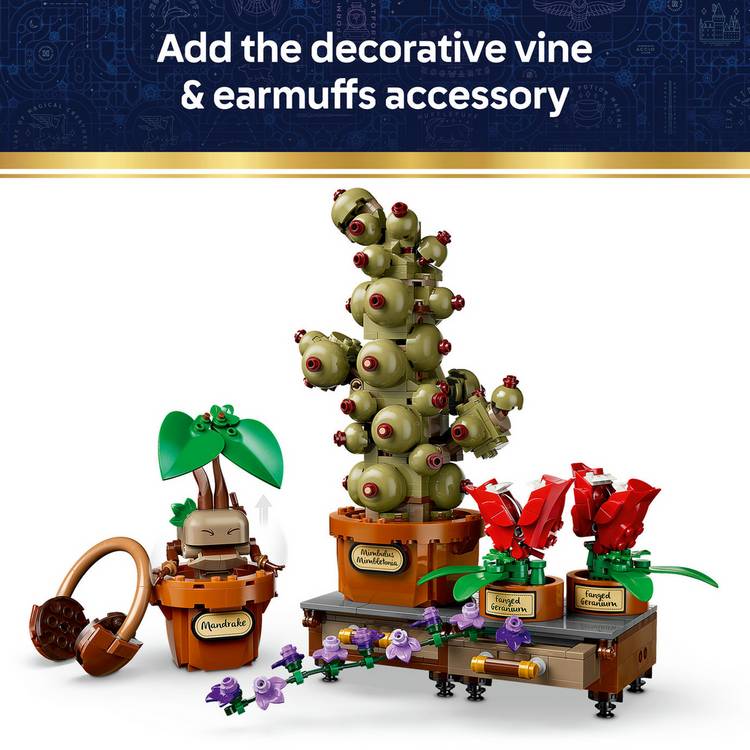 LEGO Harry Potter Herbology plants model kit box, UK version