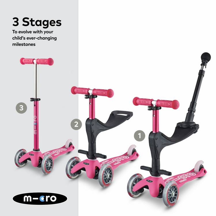 Micro Scooters 3 in 1 toddler scooter pink, UK version