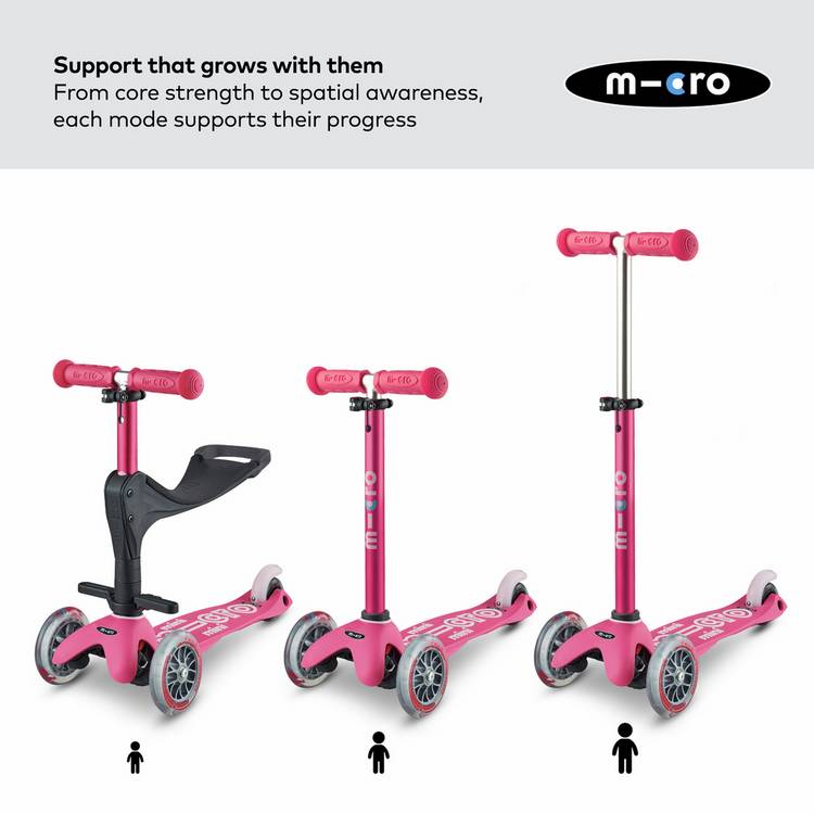 Micro Scooters 3 in 1 toddler scooter pink, UK version