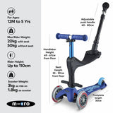 Micro Scooters 3 in 1 toddler scooter blue (British brand)