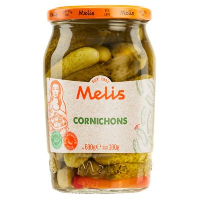 Melis cornichons 680g, imported from the UK