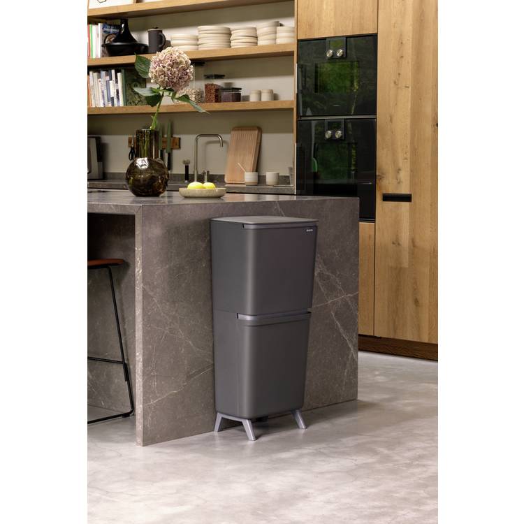 Brabantia recycle bin dark grey 25+10+10 litre, UK version
