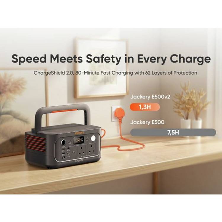 Jackery Explorer E500 V2 portable power station 512Wh (British brand)