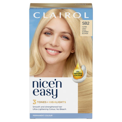 Clairol Nice'n Easy Permanent Hair Dye SB2 Ultra Light Cool Summer Blonde