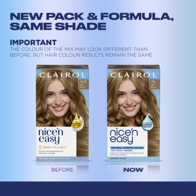 Clairol Nice'n Easy dark ash blonde permanent hair dye - British product
