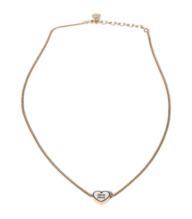 Miu Miu enamel heart pendant necklace chain, imported from the UK