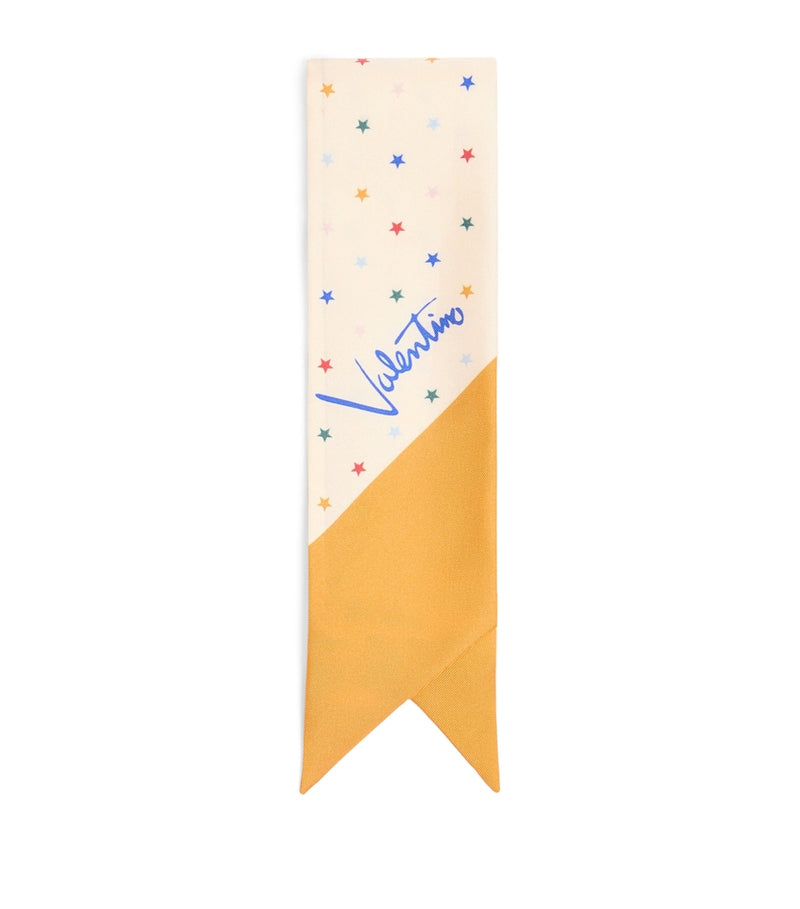 Valentino Garavani silk stars skinny scarf 6x180cm - British product