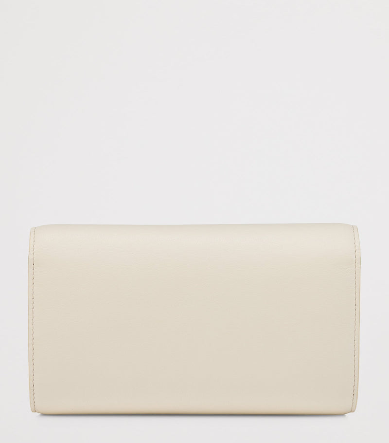 Christian Louboutin Bettina white lamb leather chain wallet, imported from the UK