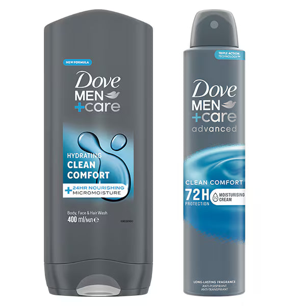 Dove Men+ Care wash and spray bundle 200ml - British product