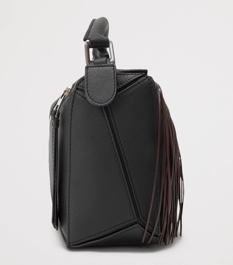 LOEWE small leather puzzle fringed top-handle bag - British product