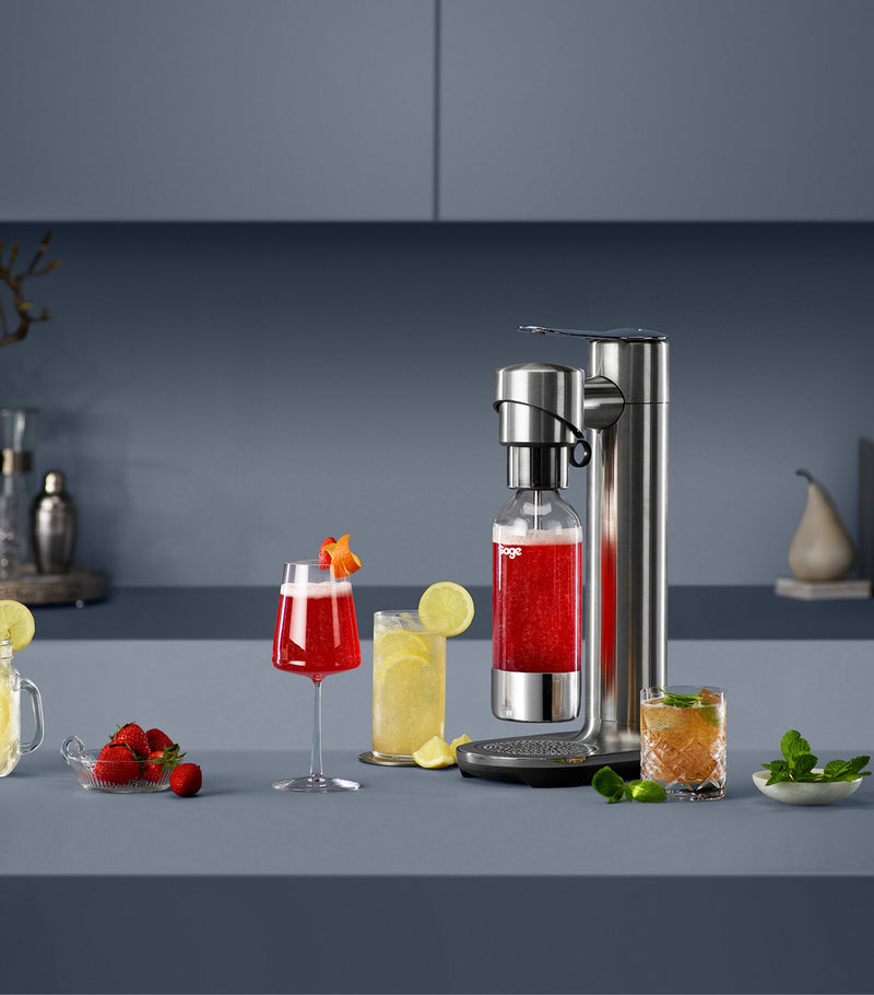 Sage sparkling drink maker with 1L bottle and FusionCap (British brand)