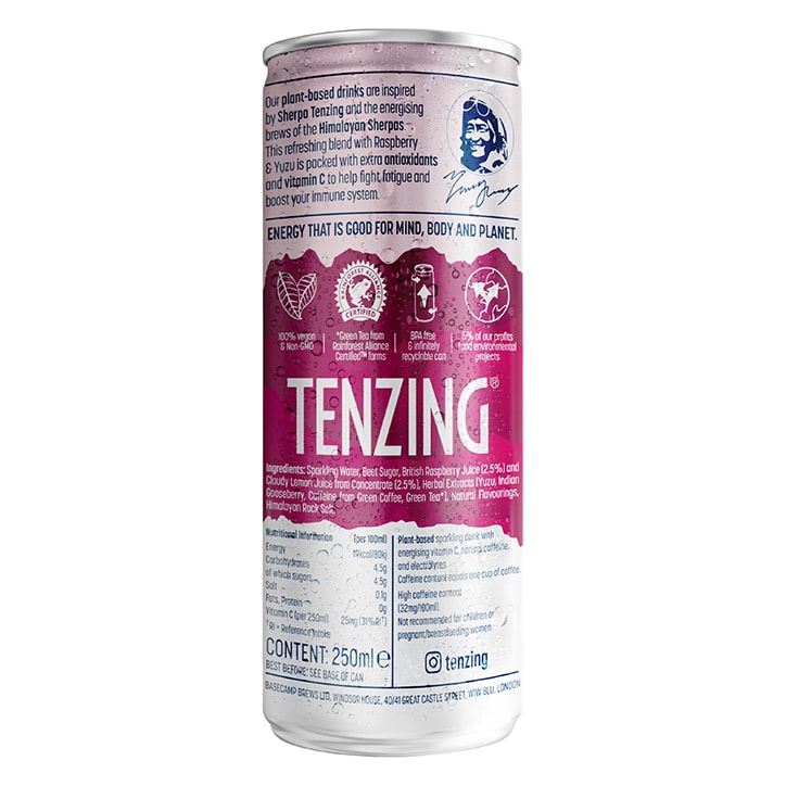 Tenzing Natural Energy Drink Raspberry & Yuzu 250ml - McGrocer