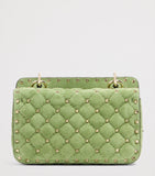Valentino Garavani Rockstud Spike suede shoulder bag small, imported from the UK