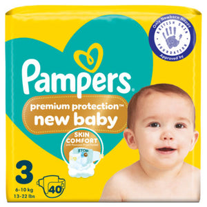 Pampers Premium Protection New Baby Nappies Size 3 40 Pack