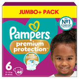 ASDA Pampers Premium Protection Size 6 Baby Nappies 13kg-18kg 48 Count- Buy online at McGrocer