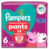 ASDA Pampers Premium Protection Baby Nappy Pants Size 6 (13-19kg) 24 Nappies Peppa Pig- Buy online at McGrocer