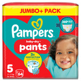 ASDA Pampers Baby-Dry Nappy Pants Size 5 64 Nappies- Buy online at McGrocer