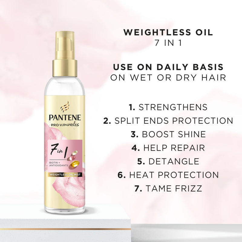 Pantene weightless hair oil mist with biotin 145ml, imported from the UK
