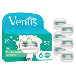 Gillette Venus ComfortGlide 5 Sensitive, 6 Razor Blade Refills