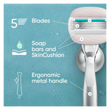 Gillette Venus ComfortGlide 5 Sensitive, Razor + 1 Razor Blade Refills