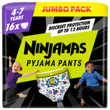ASDA Pampers Ninjamas Pyjama Pants Unisex Spaceships Bedwetting Protection, 4-7 Years, 16 Pack- Buy online at McGrocer