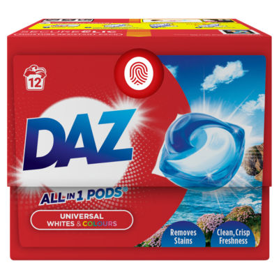 Daz laundry detergent pods Whites & Colours 200.4g, imported from the UK