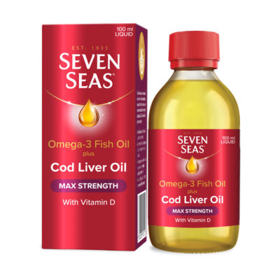 Seven Seas Omega-3 Cod Liver Oil Max Strength 100ml (British brand)