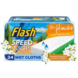ASDA Flash Speedmop Wet Floor Cleaning Wipes Mrs Hinch's Vacay Vibes Orange Blossom & Coastal Cypress 24 Cloths- Buy online at McGrocer