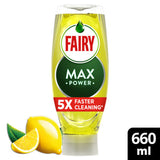 ASDA Fairy Max Power Washing Up Liquid Lemon 660ML- Buy online at McGrocer