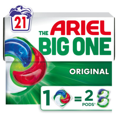 Ariel Big One Pods Original 21 count washing capsules - British product