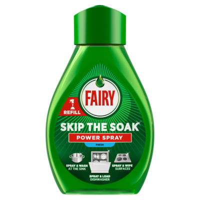 Fairy Skip the Soak dish power spray fresh 2x500ml (British brand)