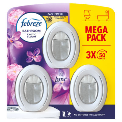 Febreze Bathroom Air Freshener Exotic Bloom 2 Count, imported from the UK