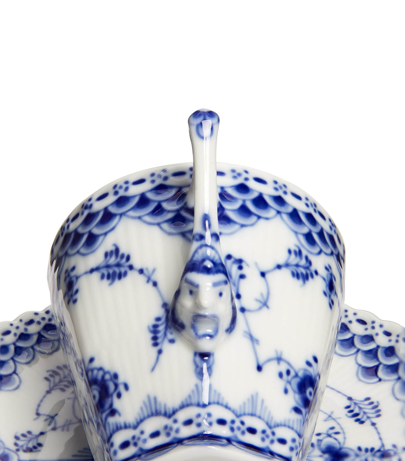 Royal Copenhagen Blue Fluted teacup and saucer, imported from the UK