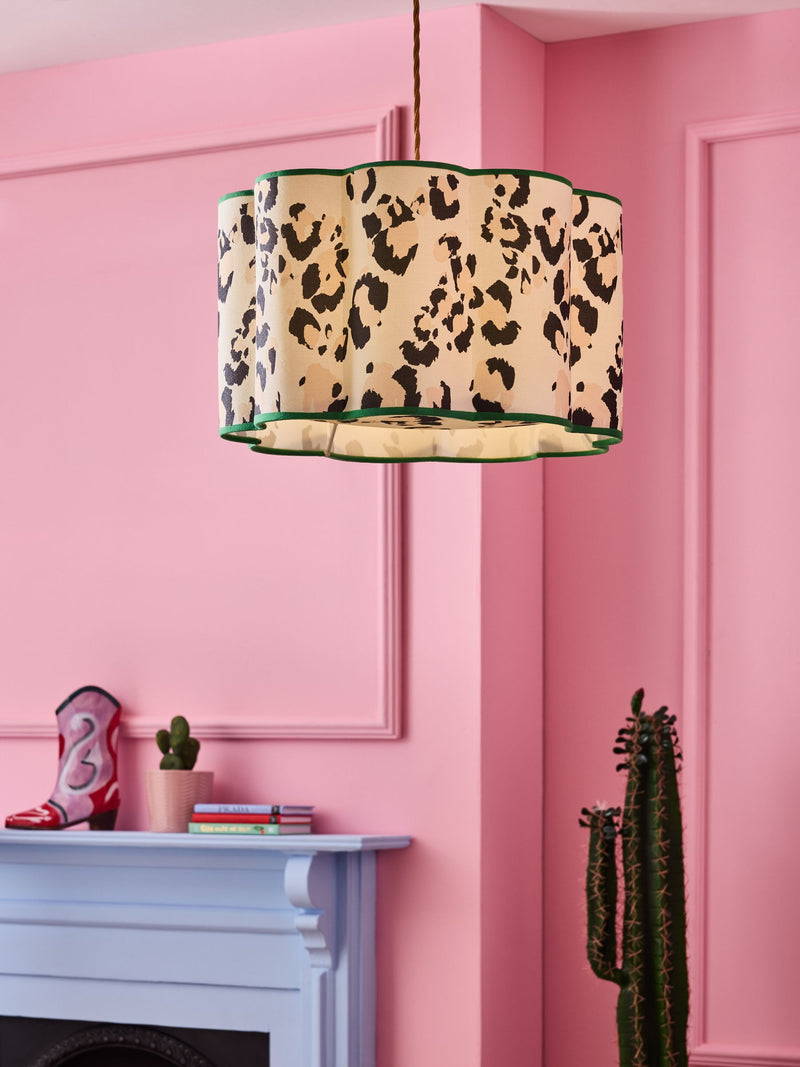Eleanor Bowmer cream leopard print lampshade 40cm, UK version