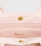Harrods small gold building shopper bag in cotton canvas, UK version
