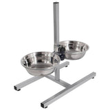 Stainless steel dual dog dining set large - British product