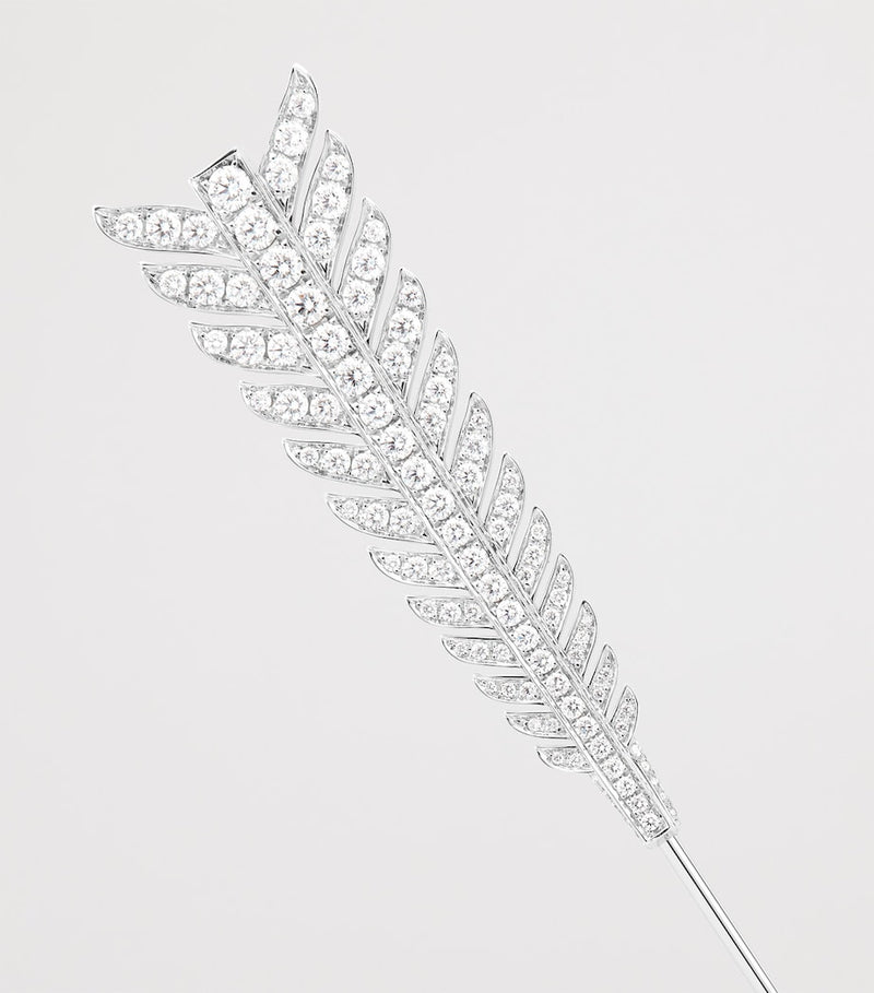 Boucheron Nature Triomphante white gold diamond brooch, UK version