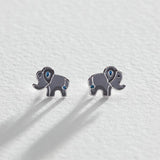 Revere sterling silver enamel elephant stud earrings - British product