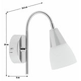 Argos Home Curico glass wall light chrome and white - imported from the UK