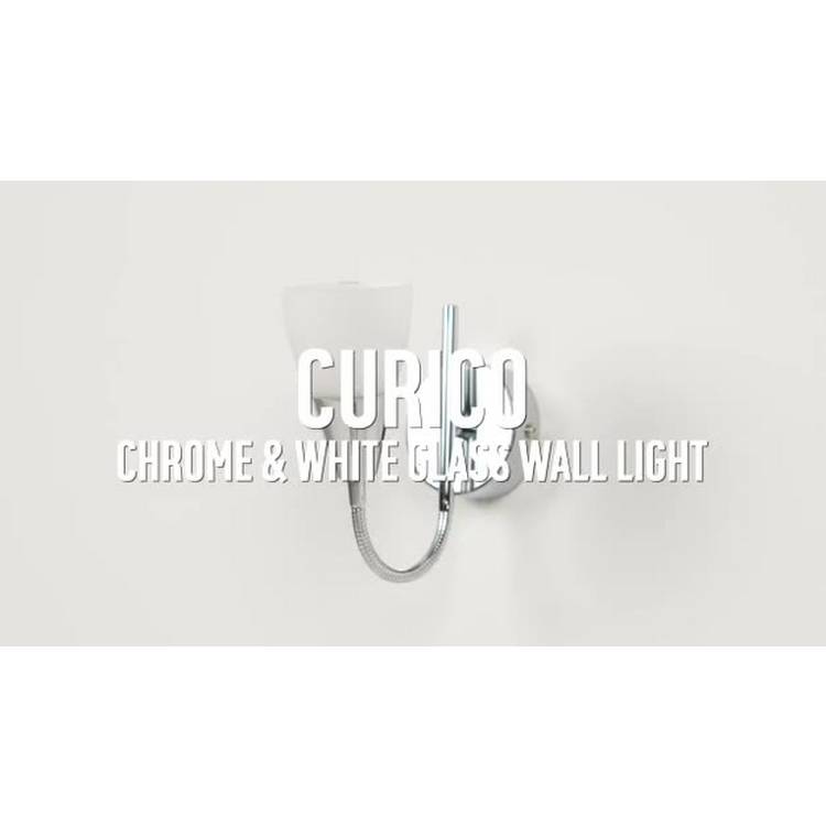 Argos Home Curico glass wall light chrome and white - imported from the UK