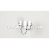 Argos Home Curico glass wall light chrome and white - imported from the UK