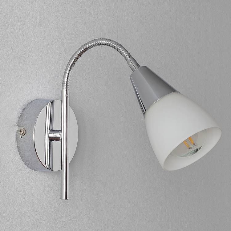 Argos Home Curico glass wall light chrome and white - imported from the UK