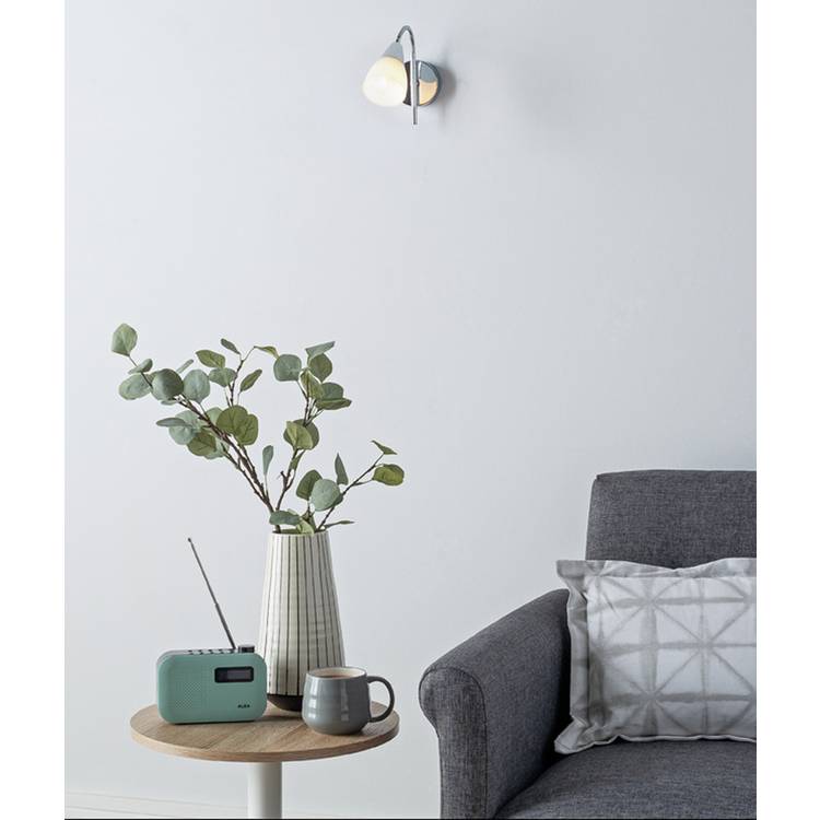 Argos Home Curico glass wall light chrome and white - imported from the UK
