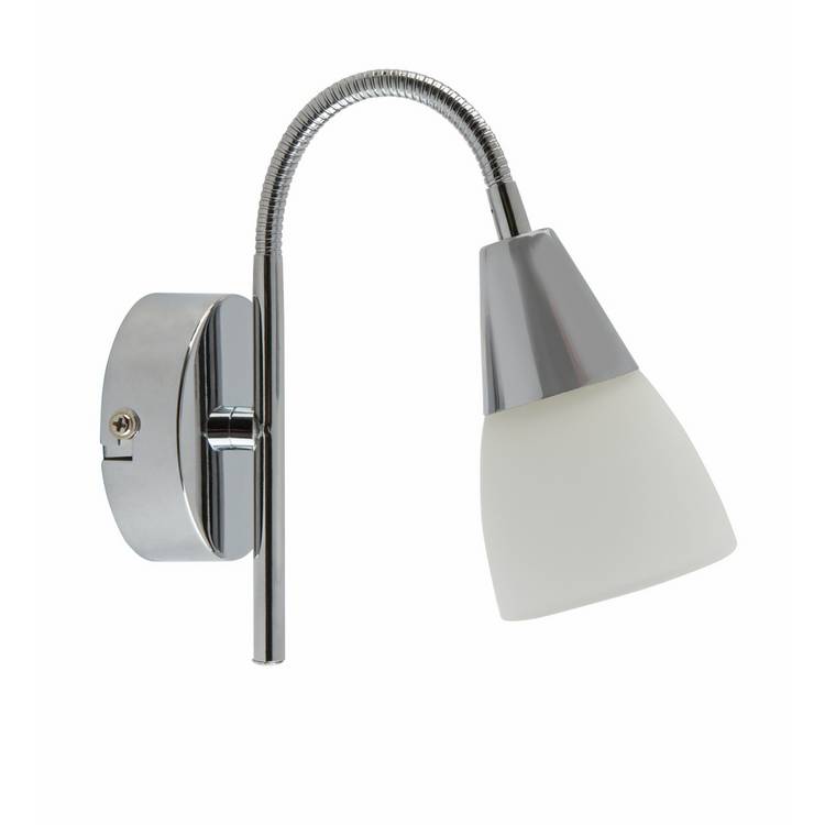 Argos Home Curico glass wall light chrome and white - imported from the UK